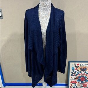 Women's Navy Open Front Sweater